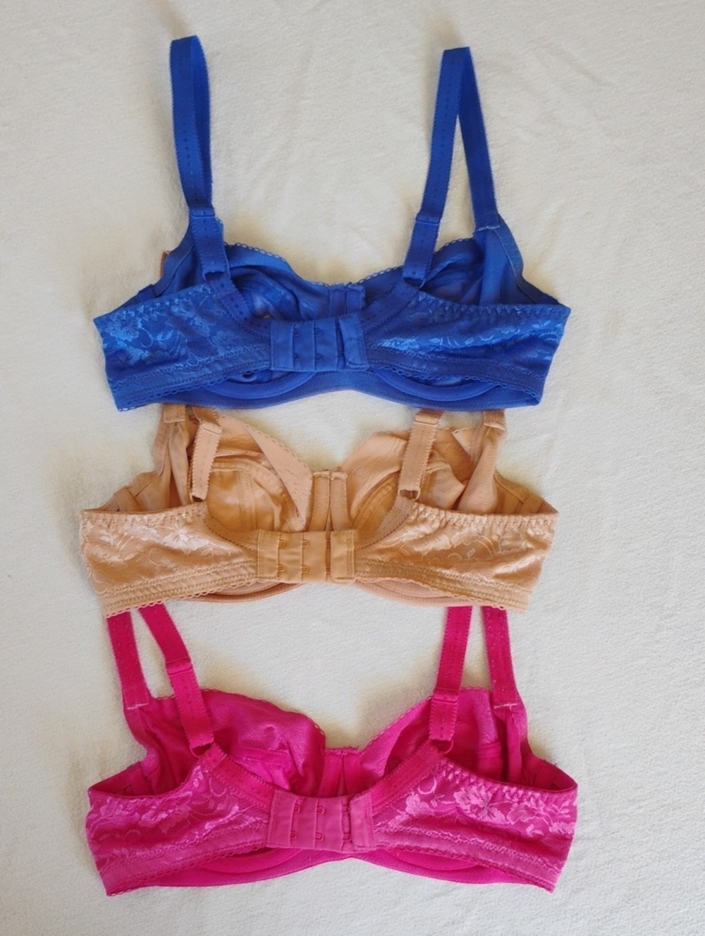 Panache Three-Pack Underwire Bras in Blue, Nude, Pink Sz 30 - Picture 2 of 4